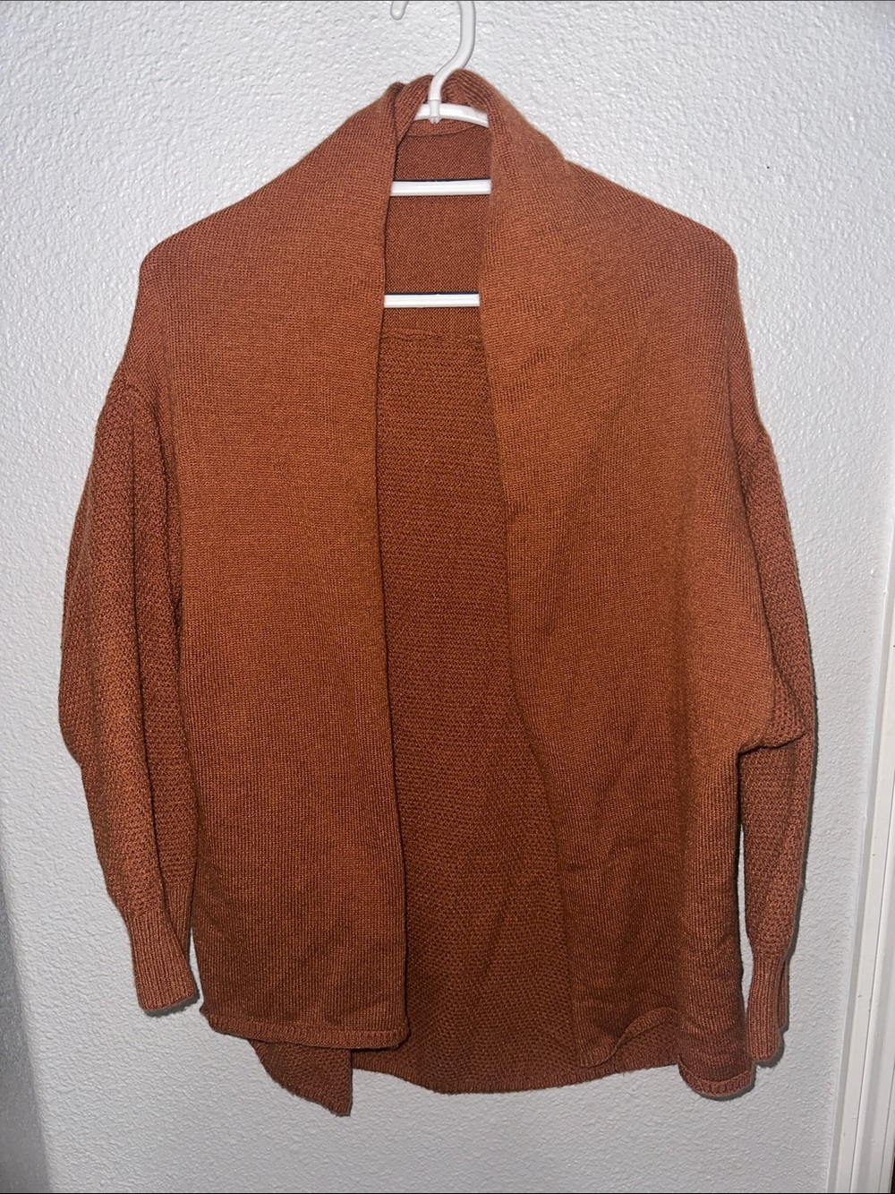 Aritzia Rust Orange Draped Open Cardigan